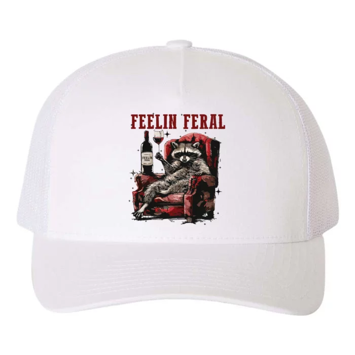 Feeling Feral Racoon Yupoong Adult 5-Panel Trucker Hat