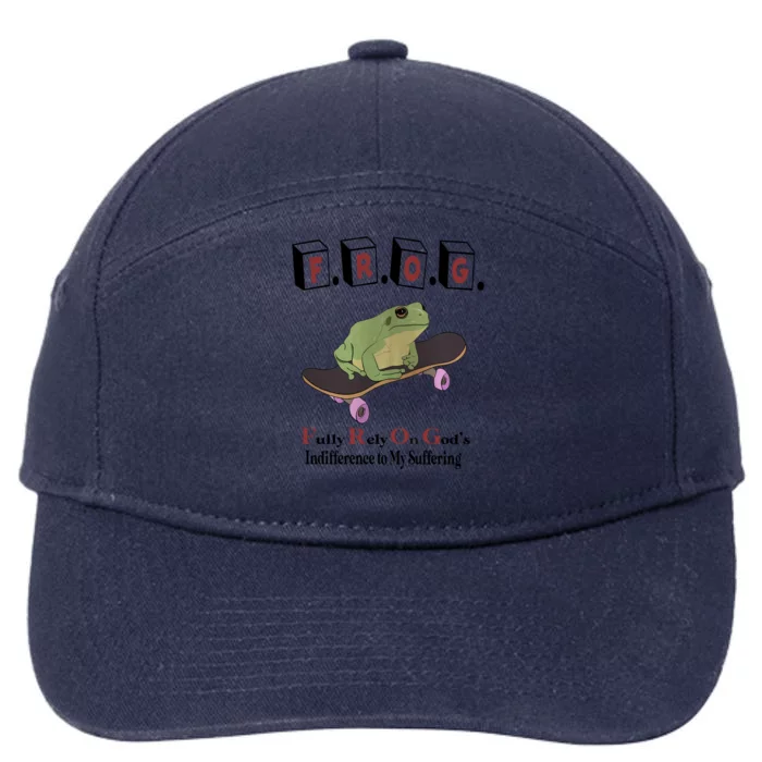 Frog Fully Rely On God's Indifference To My Suffering 7-Panel Snapback Hat