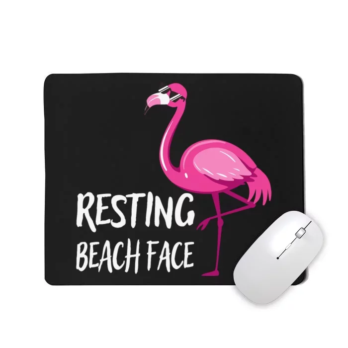 Funny Flamingo Resting Beach Face Mousepad