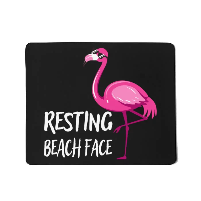 Funny Flamingo Resting Beach Face Mousepad