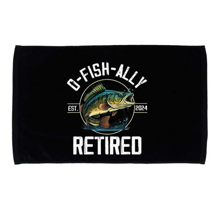 Fisherman Fishing Retirement Gift Ofishally Retired 2024 Microfiber Hand Towel