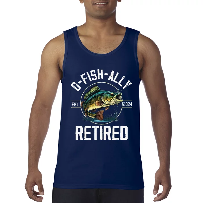 Fisherman Fishing Retirement Gift Ofishally Retired 2024 Tank Top