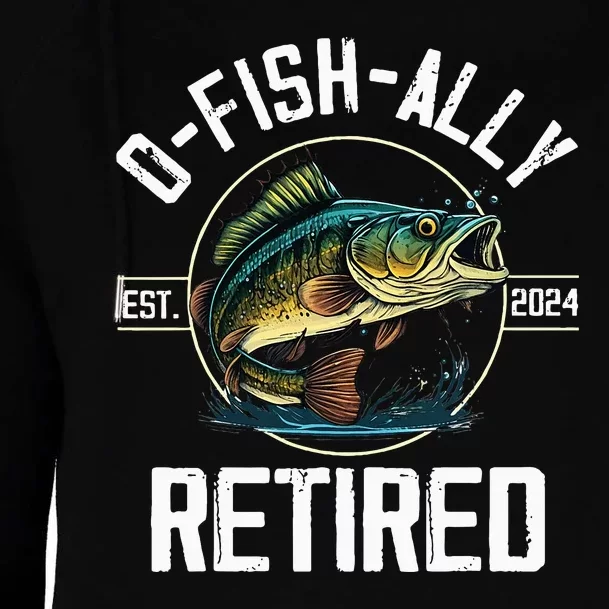 Fisherman Fishing Retirement Gift Ofishally Retired 2024 Womens Funnel Neck Pullover Hood