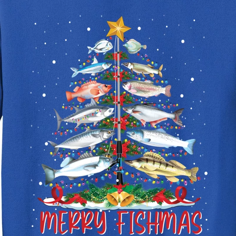 Fish Fishing Rod Christmas Tree Fisher Merry Fishmas Gift Sweatshirt