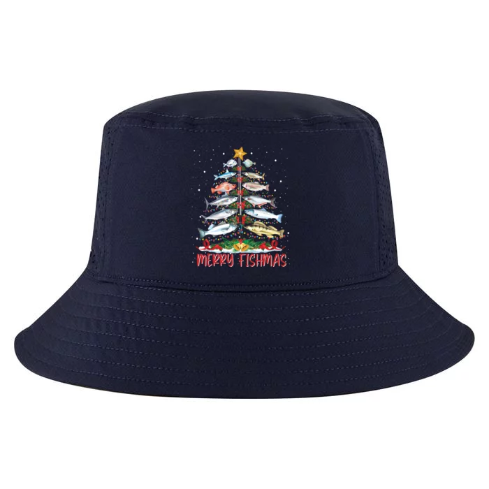 Fish Fishing Rod Christmas Tree Fisher Merry Fishmas Gift Cool Comfort Performance Bucket Hat