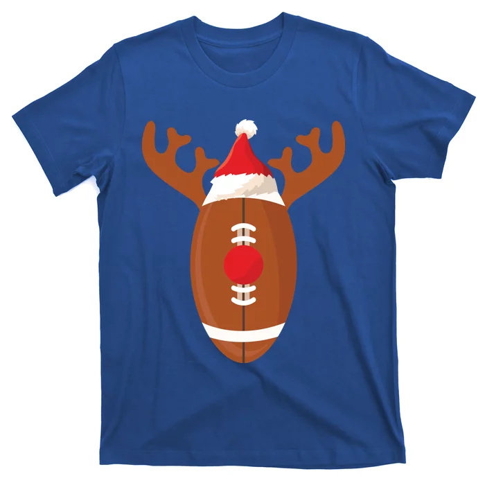 Funny Football Reindeer Christmas Football Lover Gift T-Shirt