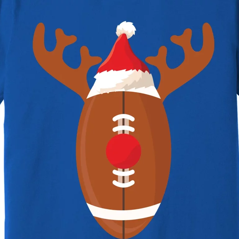 Funny Football Reindeer Christmas Football Lover Gift Premium T-Shirt