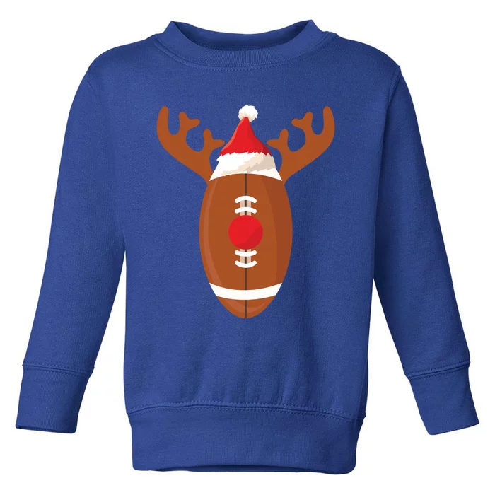 Funny Football Reindeer Christmas Football Lover Gift Toddler Sweatshirt