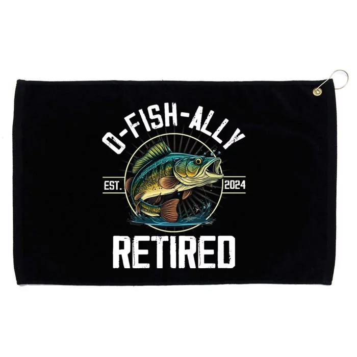 Fisherman Fishing Retirement Gift Ofishally Retired 2024 Grommeted Golf Towel