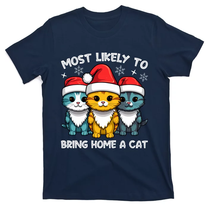 Festive Feline Rescuer Cat Adoption Advocate Most Likely To Bring Home A Cat T-Shirt