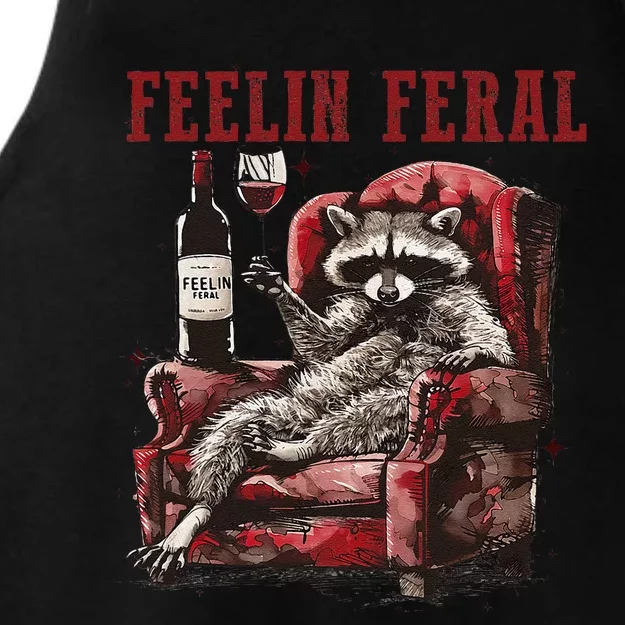 Feeling Feral Racoon Ladies Tri-Blend Wicking Tank