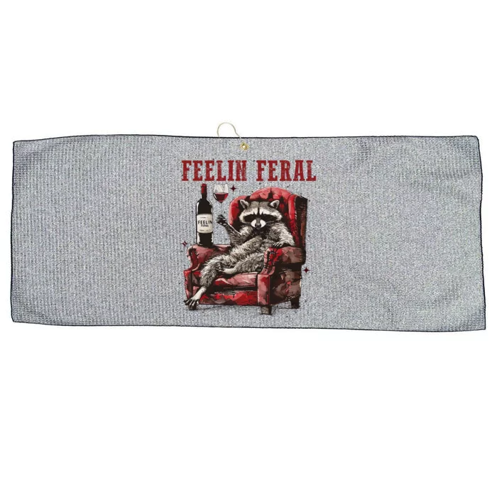 Feeling Feral Racoon Large Microfiber Waffle Golf Towel