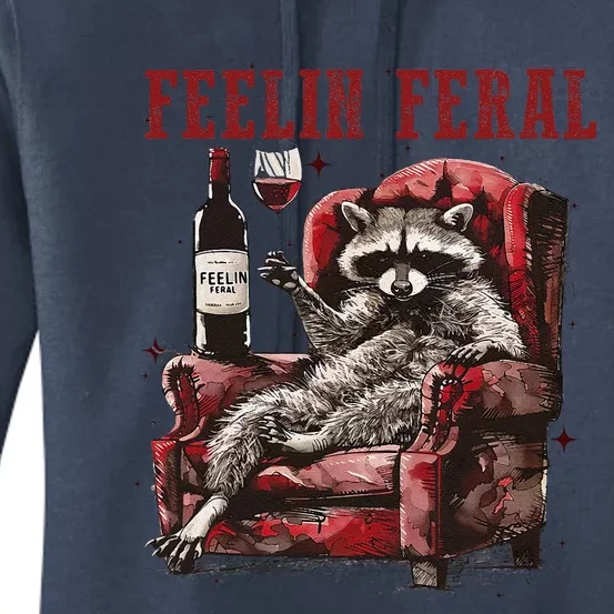 Feeling Feral Racoon Women's Pullover Hoodie