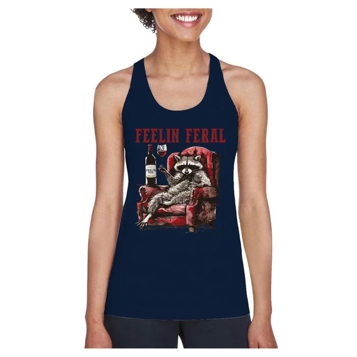 Feeling Feral Racoon Women's Racerback Tank