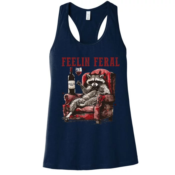 Feeling Feral Racoon Women's Racerback Tank