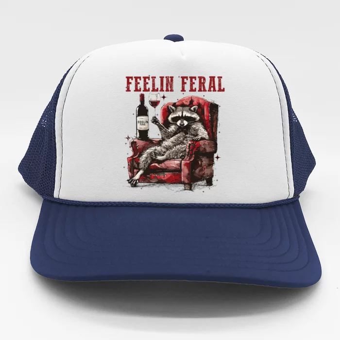 Feeling Feral Racoon Trucker Hat