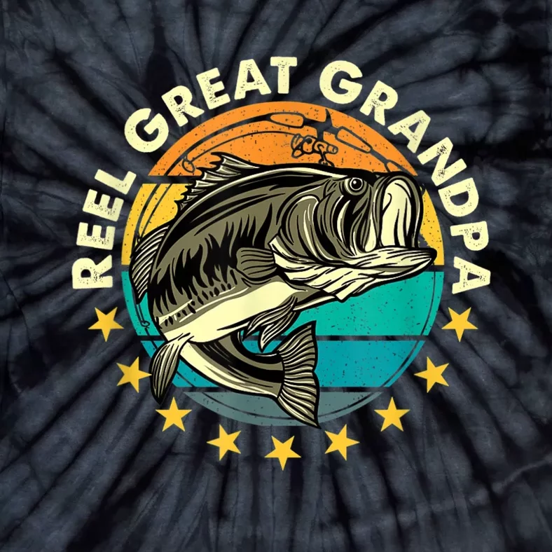 Funny Fishermen Reel Great Grandpa Mens Fishing Grandfather Tie-Dye T-Shirt