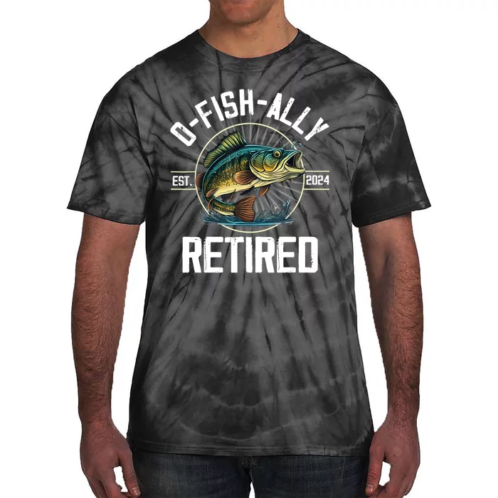 Fisherman Fishing Retirement Gift Ofishally Retired 2024 Tie-Dye T-Shirt