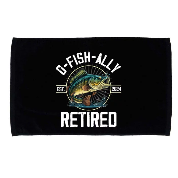 Fisherman Fishing Retirement Gift Ofishally Retired 2024 Microfiber Hand Towel