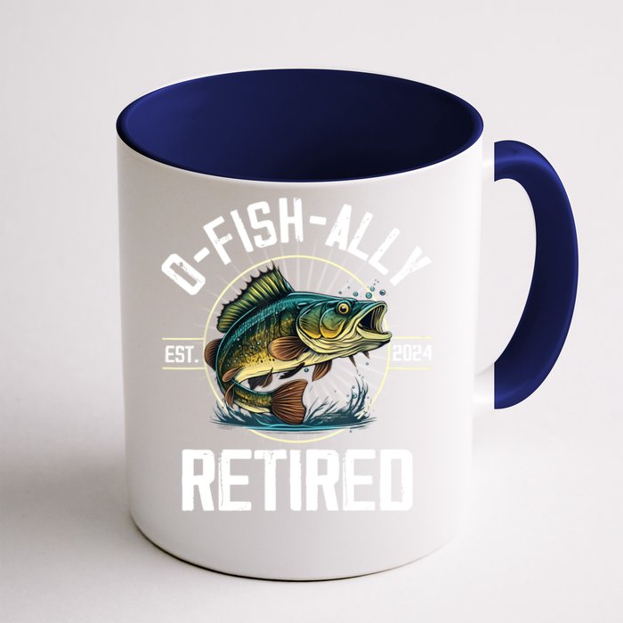 Fisherman Fishing Retirement Gift Ofishally Retired 2024 Front & Back Coffee Mug