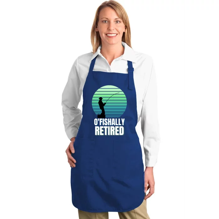 Fishing Fisherman Retiree Retired Cool Gift Ofishally Retired Funny Gift Full-Length Apron With Pocket