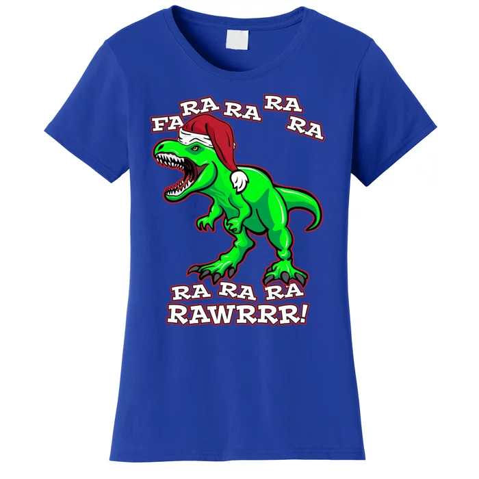 Funny Fa Ra Rawr Christmas Holiday Tfunny Giftrex Santa Dinosaur Funny Gift Women's T-Shirt