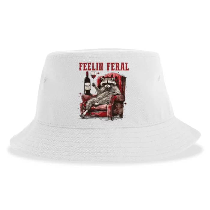 Feeling Feral Racoon Sustainable Bucket Hat