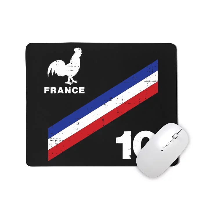 France Flag Rooster Number 10 Soccer Fan Boy Mousepad