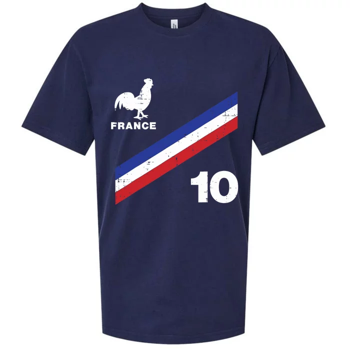 France Flag Rooster Number 10 Soccer Fan Boy Sueded Cloud Jersey T-Shirt