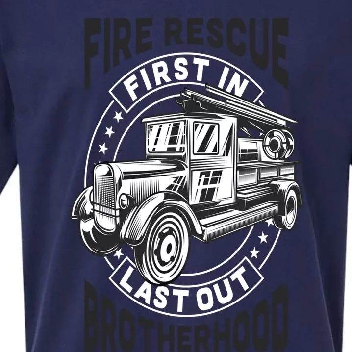 Fire Fire Rescue Brotherhood Fire Departt Gift Sueded Cloud Jersey T-Shirt