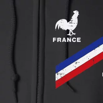 France Flag Rooster Number 10 Soccer Fan Full Zip Hoodie