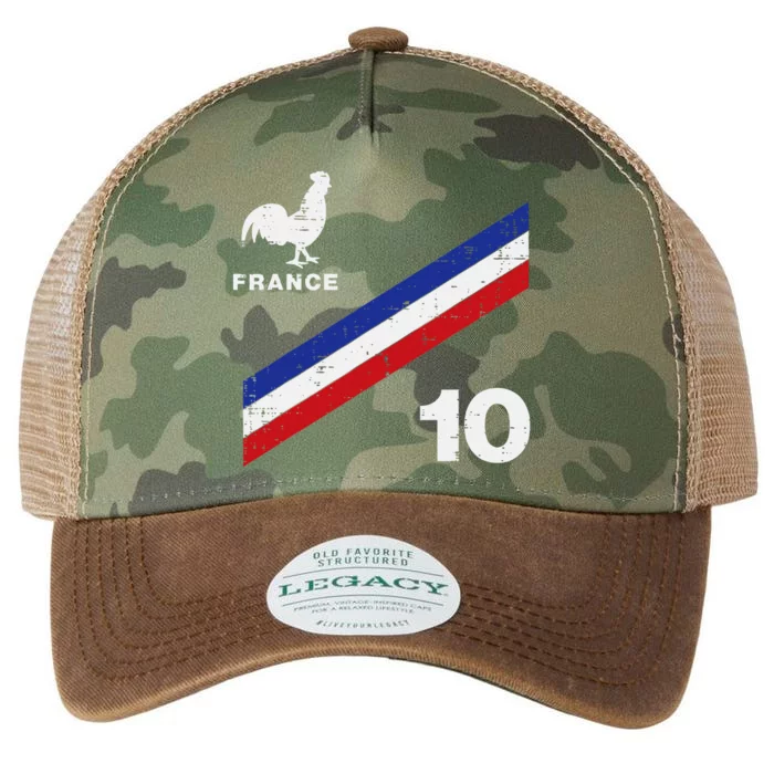 France Flag Rooster Number 10 Soccer Legacy Tie Dye Trucker Hat