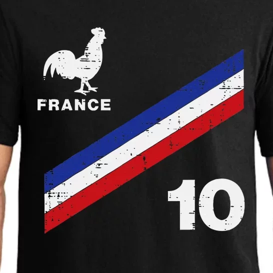 France Flag Rooster Number 10 Soccer Pajama Set