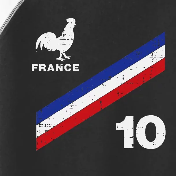 France Flag Rooster Number 10 Soccer Toddler Fine Jersey T-Shirt