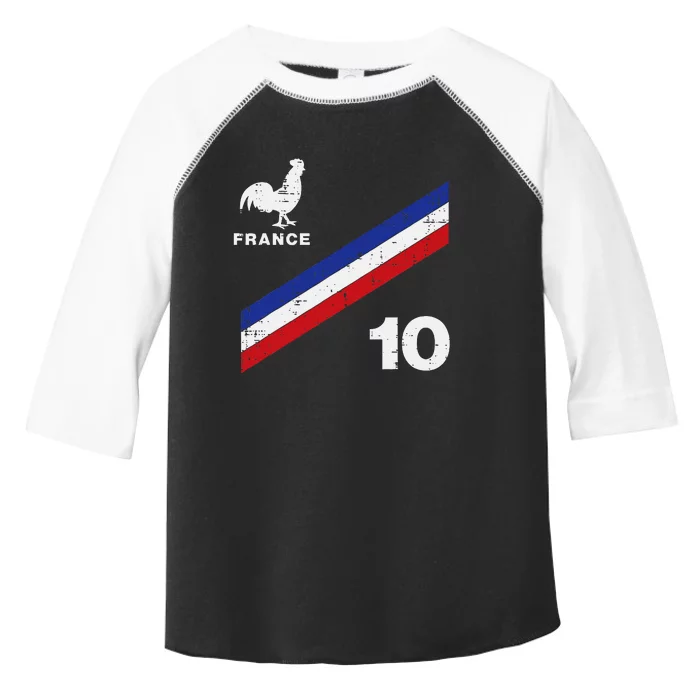 France Flag Rooster Number 10 Soccer Toddler Fine Jersey T-Shirt