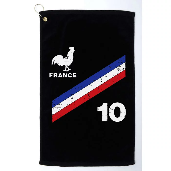 France Flag Rooster Number 10 Soccer Platinum Collection Golf Towel