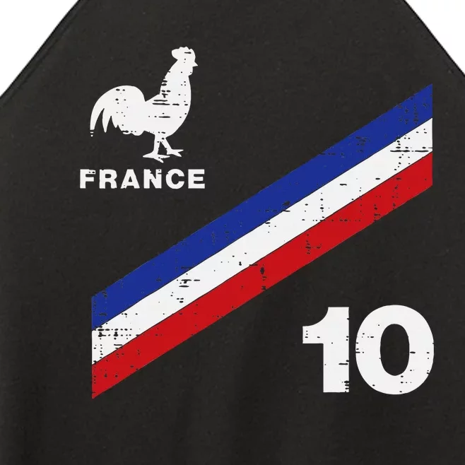 France Flag Rooster Number 10 Soccer Women’s Perfect Tri Rocker Tank