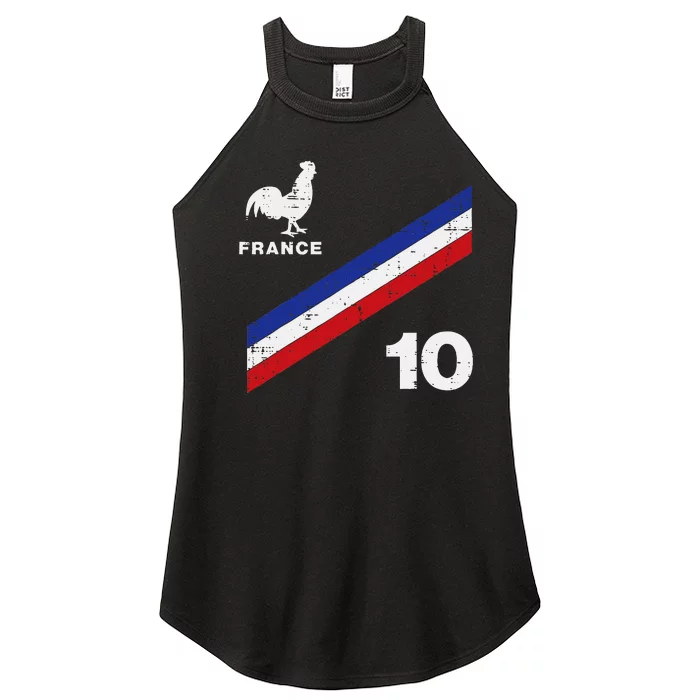 France Flag Rooster Number 10 Soccer Women’s Perfect Tri Rocker Tank