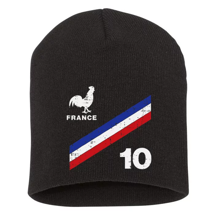 France Flag Rooster Number 10 Soccer Short Acrylic Beanie