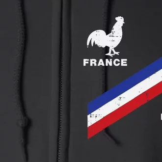 France Flag Rooster Number 10 Soccer Fan Full Zip Hoodie