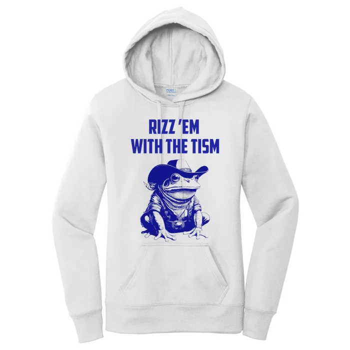 Funny Frog Rizz Em With The Tism Women's Pullover Hoodie