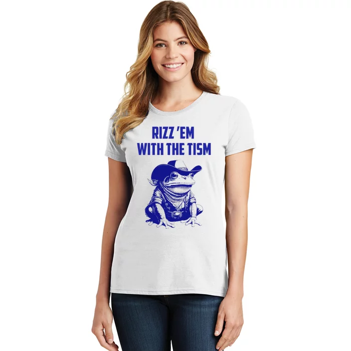 Funny Frog Rizz Em With The Tism Women's T-Shirt