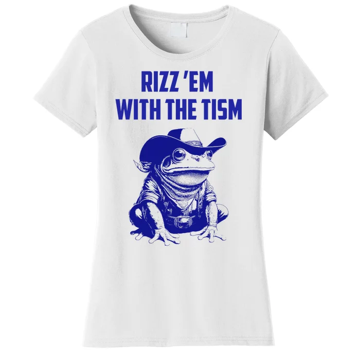 Funny Frog Rizz Em With The Tism Women's T-Shirt