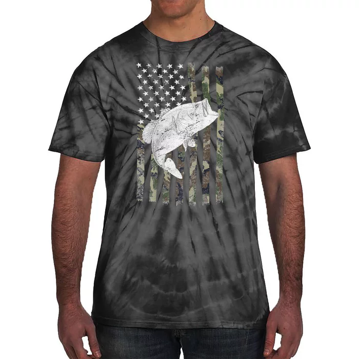 Fishing Fly Rod American Flag gift for Fisherman Tie-Dye T-Shirt