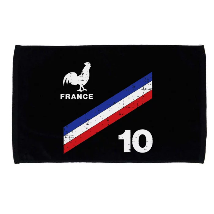 France Flag Rooster Number 10 Soccer Fan Microfiber Hand Towel