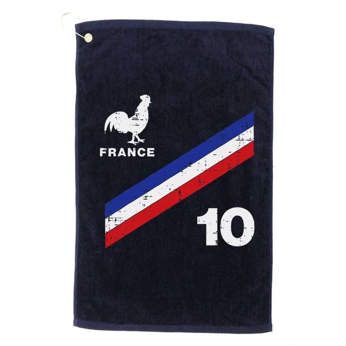 France Flag Rooster Number 10 Soccer Fan Platinum Collection Golf Towel