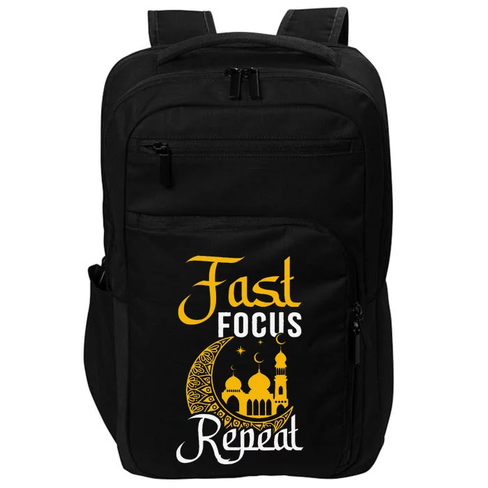 Fast Focus Repeat Iftar Suhoor Eid Al.Fitr Celebration Impact Tech Backpack