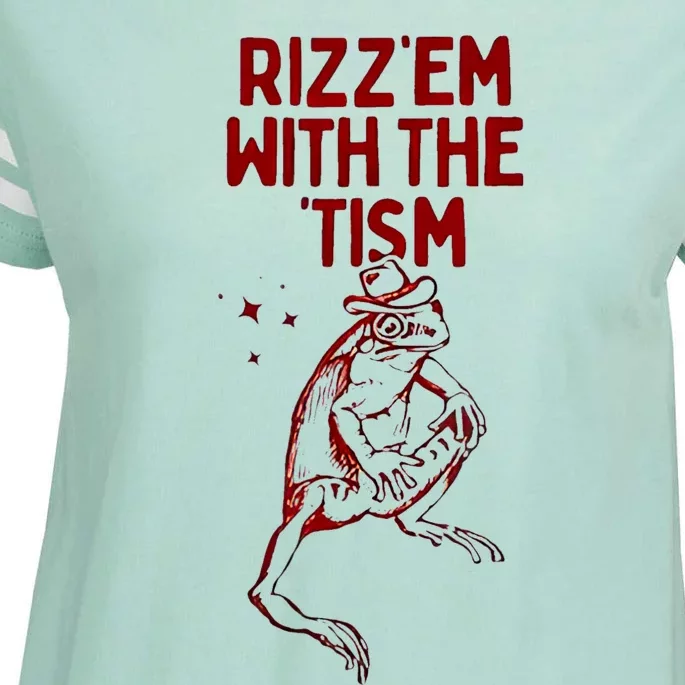 Funny Frog Rizz Em With The Tism Enza Ladies Jersey Football T-Shirt