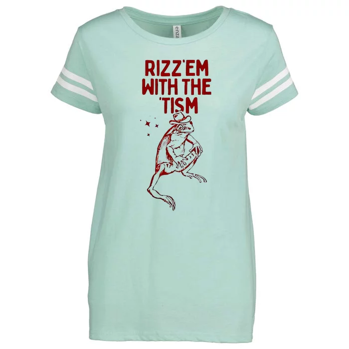 Funny Frog Rizz Em With The Tism Enza Ladies Jersey Football T-Shirt