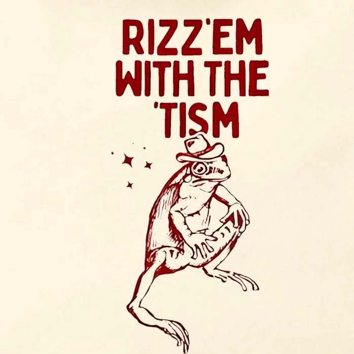 Funny Frog Rizz Em With The Tism Zip Tote Bag